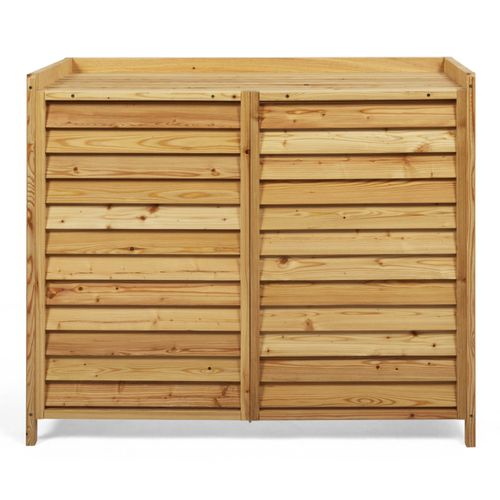 Cache Climatiseur En Bois Naturel Protection Unité Extérieur 95 X 50 X 80 Cm