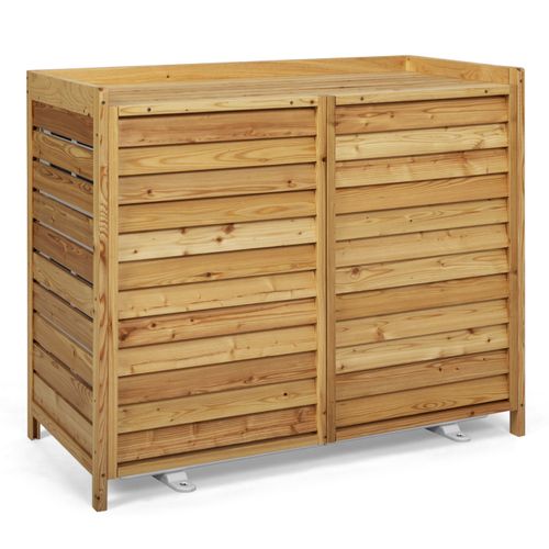 Cache Climatiseur En Bois Naturel Protection Unité Extérieur 95 X 50 X 80 Cm