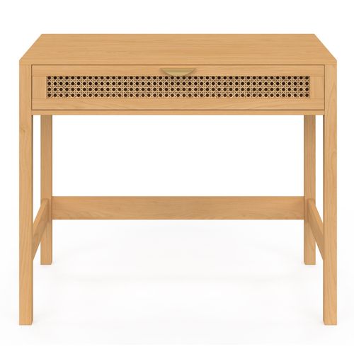 Bureau 1 Tiroir Edhen Bois Et Cannage
