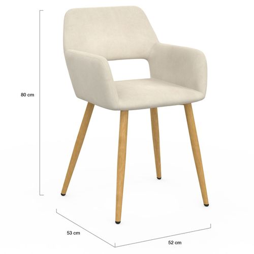 Lot De 2 Chaises De Salle à Manger, Fauteuils De Table Holy En Velours Beige