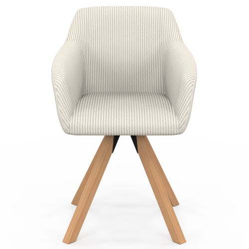 Lot De 2 Chaises Pivotantes De Salle à Manger, Fauteuils De Table Jany En Velours Côtelé Beige