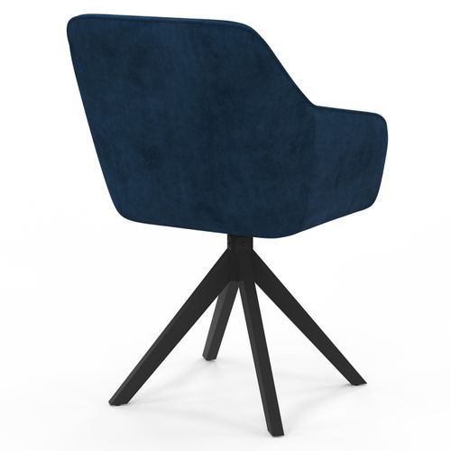 Lot De 2 Chaises Pivotantes De Salle à Manger, Fauteuils De Table Mady En Velours Bleu