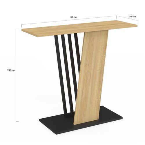 Console Vicky Plateau Bois Et Pied Croisé Noir