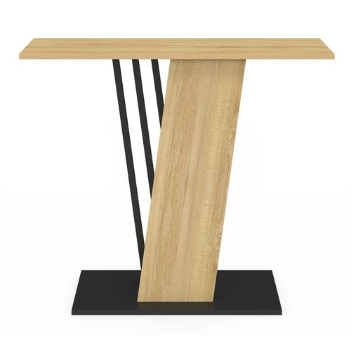 Console Vicky Plateau Bois Et Pied Croisé Noir