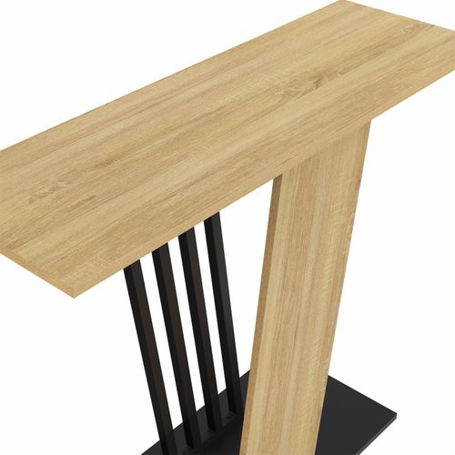 Console Vicky Plateau Bois Et Pied Croisé Noir