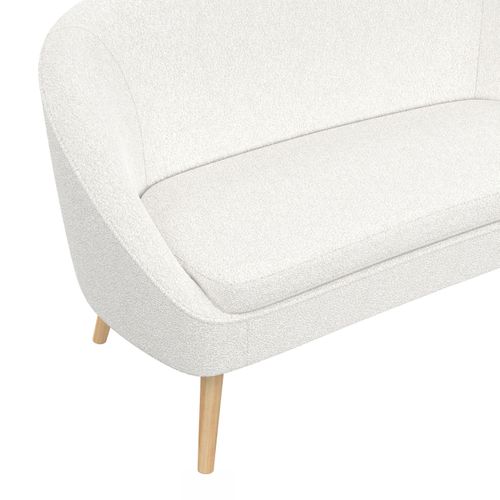 Canapé Banquette En Tissu Bouclette Sonia Blanc