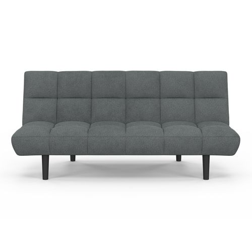 Canapé Clic Clac Salome Capitonné 3 Places Tissu Gris Anthracite