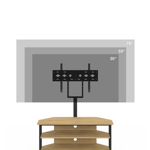 Meuble TV 100 Cm D'angle Detroit Avec Étagères Et Support TV Réglable De 32 à 70 Pouces Design Indus