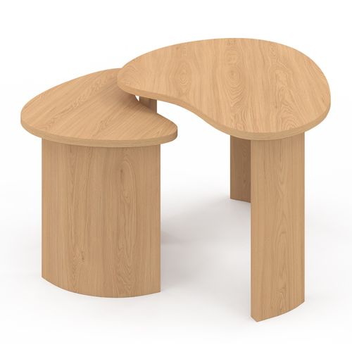 Lot De 2 Tables Basses Gigognes Coline 70/50 Bois Façon Hêtre