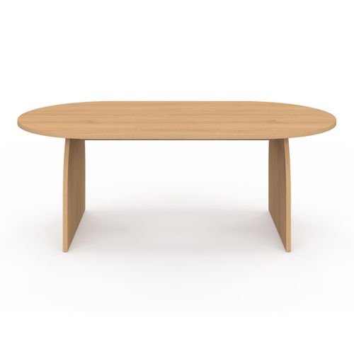 Table Basse Japandi Ovale Edith 110 Cm Bois Effet Hêtre