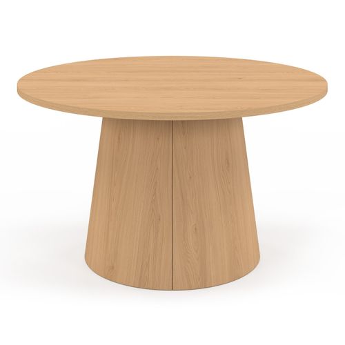 Table Basse Ronde Angele 70 Cm Pied Central Bois Effet Hêtre