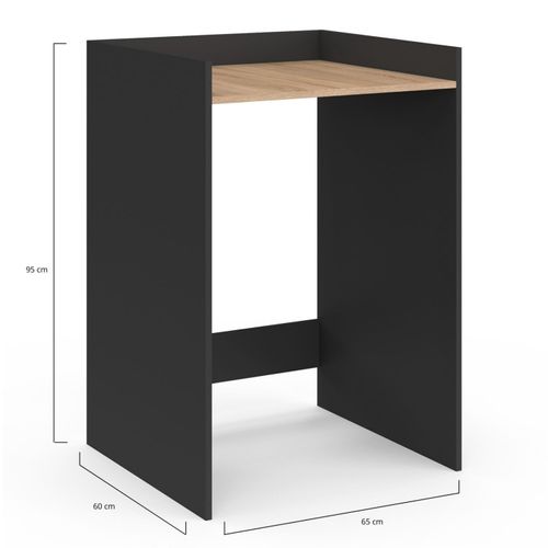 Meuble Armoire Pour Machine à Laver Ou Sèche Linge Wallis Noir Et Hêtre