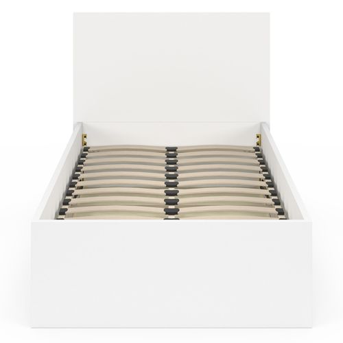 Lit Coffre Simple Seaside Avec Tête De Lit Et Sommier 90 X 190 Cm Blanc