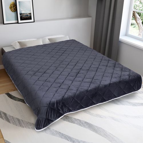 Couverture Lestée 150x200 Cm Celeste Biface Polaire Gris Et Blanc 7 Kg