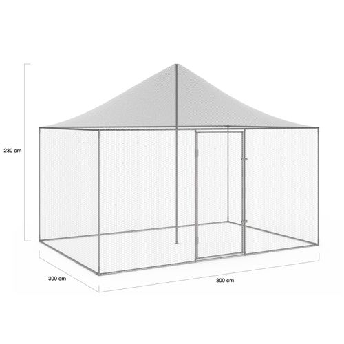 Volière 6 M² Parc Grillagé 3 X 2 M Enclos Poulailler Pour Animaux De Basse Cour
