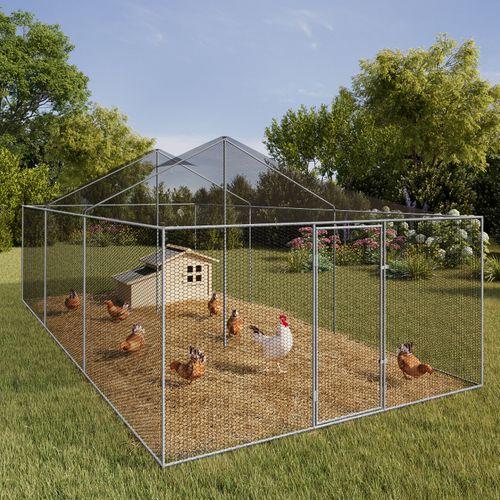 Volière 18 M² Parc Grillagé 6 X 3 M Enclos Poulailler Pour Animaux De Basse Cour