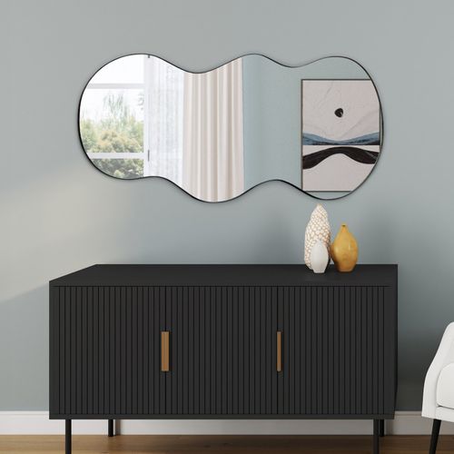 Miroir Organique Contour Noir 45 X 100 Cm