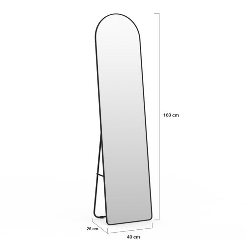 Miroir Sur Pied Contour Noir 160 X 40 Cm