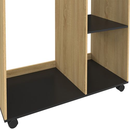 Dressing Penderie Rachel 80 X 40 X 120 Cm à Roulettes Hêtre Et Noir