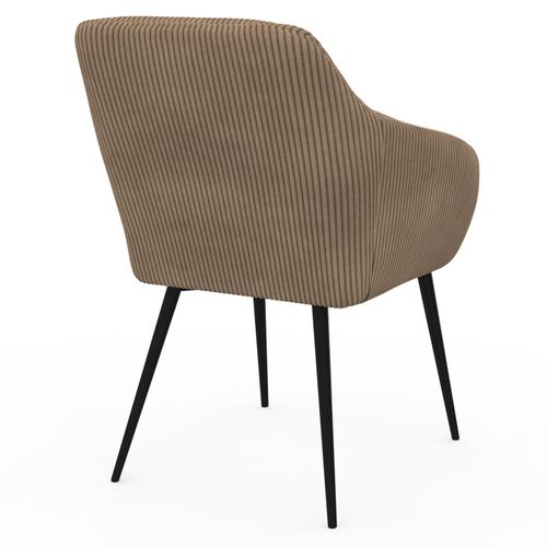 Lot De 2 Chaises De Salle à Manger, Fauteuils De Table Jany En Velours Côtelé Taupe