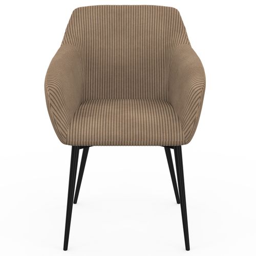 Lot De 2 Chaises De Salle à Manger, Fauteuils De Table Jany En Velours Côtelé Taupe