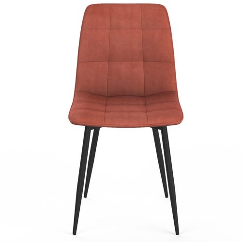 Lot De 8 Chaises Mila En Velours Mix Color Terracotta X3, Gris Foncé X2, Et Beige X3