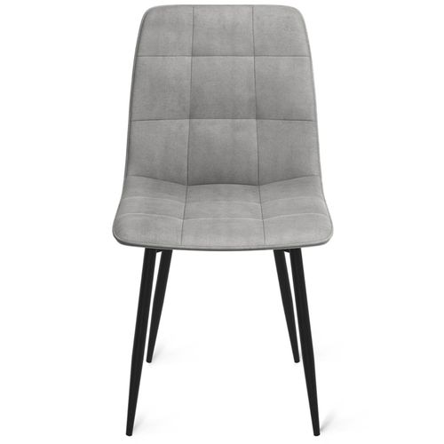 Lot De 8 Chaises Mila En Velours Mix Color Bleu X2, Gris Foncé X2, Gris Clair X2, Jaune X2