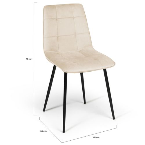 Lot De 6 Chaises Mila Mix Color Pastel Rose X2, Gris Clair X2 Et Beige X2