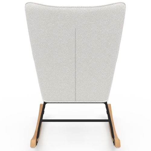 Fauteuil Scandinave Ivar En Tissu à Bascule Bouclette Beige