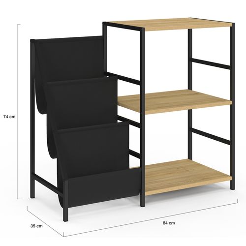 Meuble D'appoint, Rangement Avec Étagères, Supports Vinyles Et Platine Nevil Design Industriel