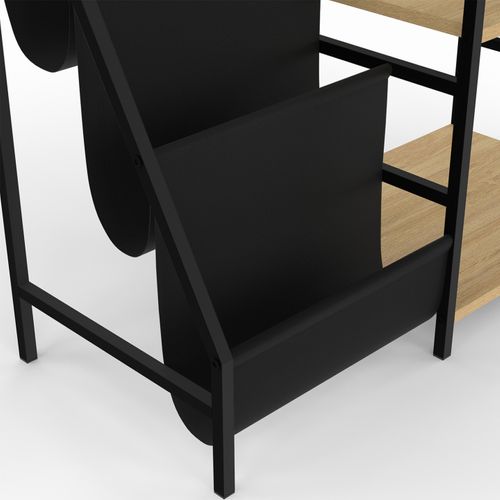 Meuble D'appoint, Rangement Avec Étagères, Supports Vinyles Et Platine Nevil Design Industriel