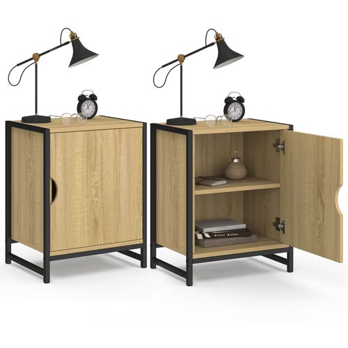 Lot De 2 Tables De Chevet Detroit 1 Porte Design Industriel
