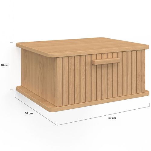 Lot De 2 Tables De Chevet Murales Juliette 1 Tiroir Étagère Suspendue Lattes Tasseau Bois