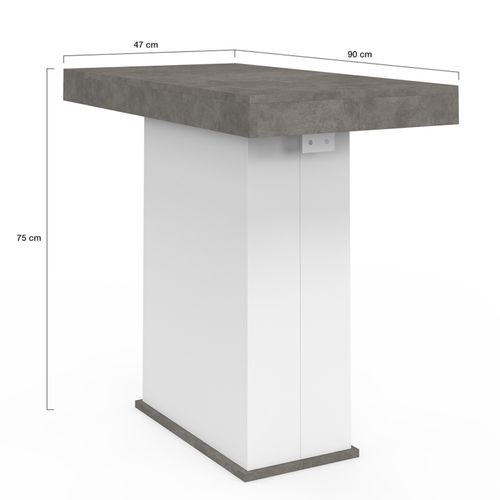 Table Console Extensible Eden 10 Personnes 235 Cm Béton Et Blanc