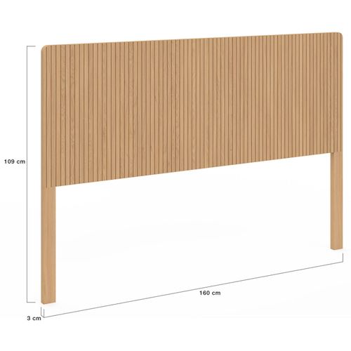 Tête De Lit Sur Pied Juliette 160 Cm Effet Lattes Tasseau Bois