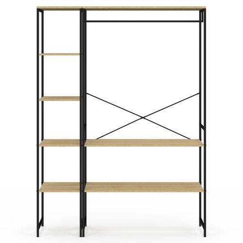 Dressing D'angle Modulable Double Penderie L. 90 / 123 Cm Detroit Design Industriel