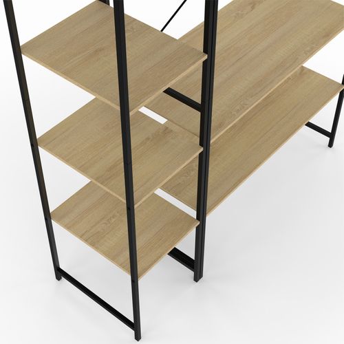 Dressing D'angle Modulable Double Penderie L. 90 / 123 Cm Detroit Design Industriel