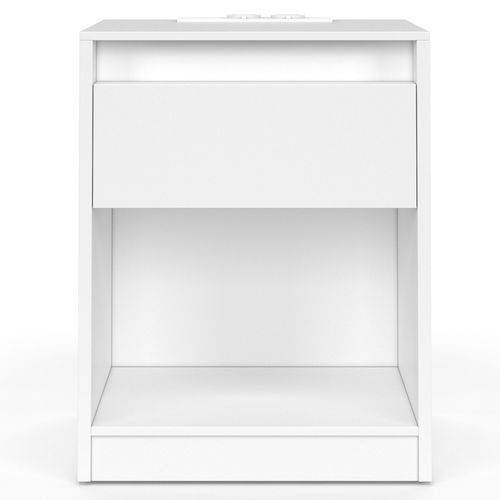 Lot De 2 Tables De Chevet Ted à LEDs Avec Station De Recharge 1 Tiroir Et Niche