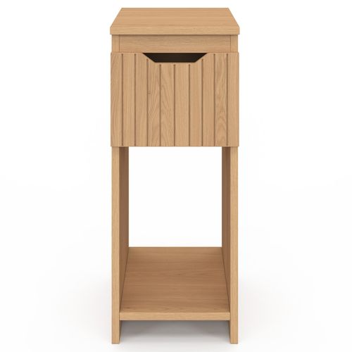 Lot De 2 Tables De Chevet Anouk 1 Tiroir Effet Lattes Et Bois