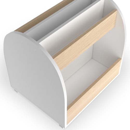 Bibliothèque Pour Enfant Andreas Sur Roulettes Hêtre Et Blanc