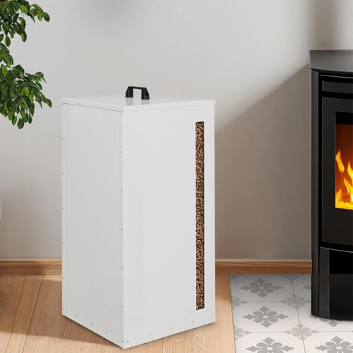 Réservoir à Granulés 45 Kg Blanc Rangement à Pellets 36 X 36 X 76 Cm