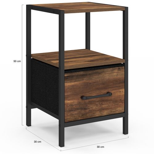 Lot De 2 Tables De Chevet Utah 1 Tiroir Et 1 Niche Effet Hawkins