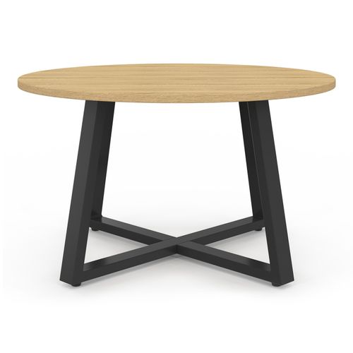 Table Basse Ronde Selma 70 Cm Bois Et Noir
