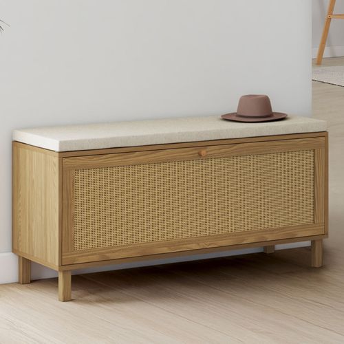 Banc D'entrée Chaussures Vintage Hanae Effet Naturel Cannage