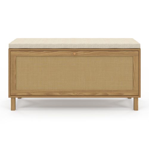 Banc D'entrée Chaussures Vintage Hanae Effet Naturel Cannage