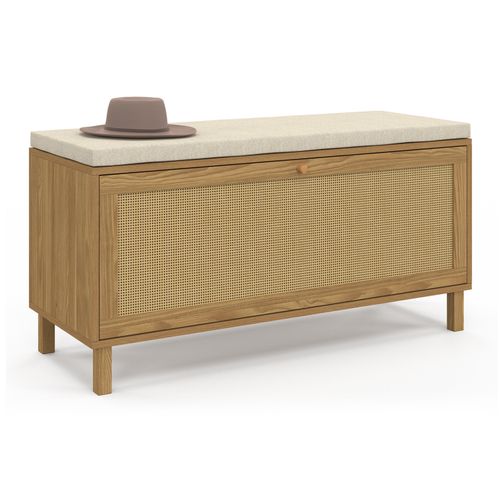 Banc D'entrée Chaussures Vintage Hanae Effet Naturel Cannage