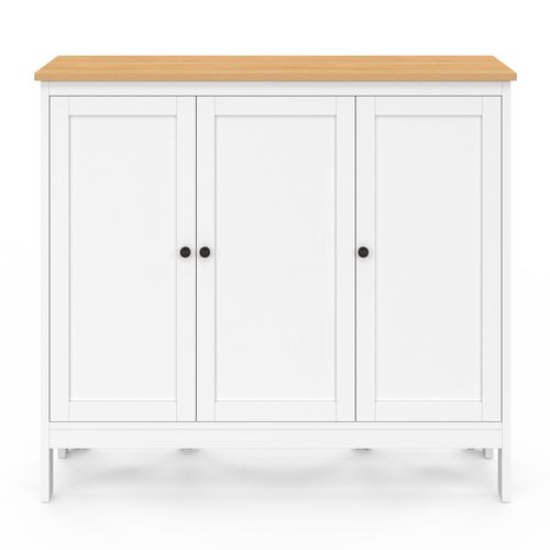 Ensemble Table De Bar Îlot Achille Et 2 Tabourets Bois Blanc Plateau Façon Hêtre