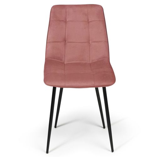 Lot De 6 Chaises Mila En Velours Mix Color Bleu X2, Jaune Ocre X2, Rose X2