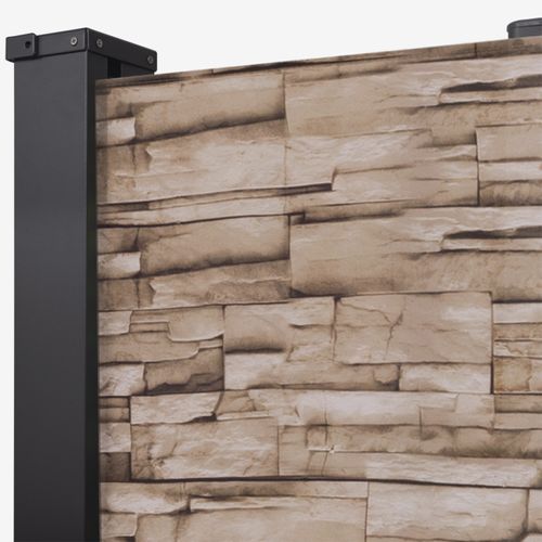 Paravent Extérieur Rétractable 180 X 400 Cm Motif Pierre Store Latéral