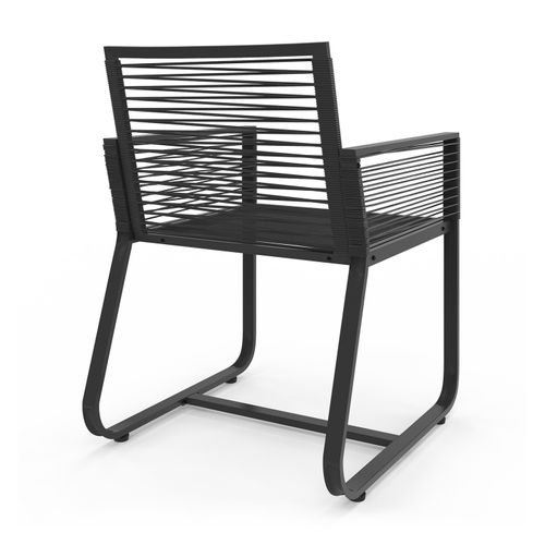 Lot De 2 Fauteuils De Jardin Odessa Métal Et Cordage Noir